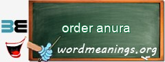 WordMeaning blackboard for order anura